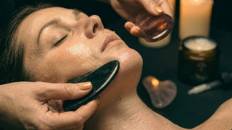 Lifting Guasha facial massage